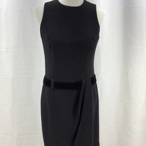 JONES NEW YORK Black Cocktail Dress Women's Size 6 LBD Velvet Belt Low waist